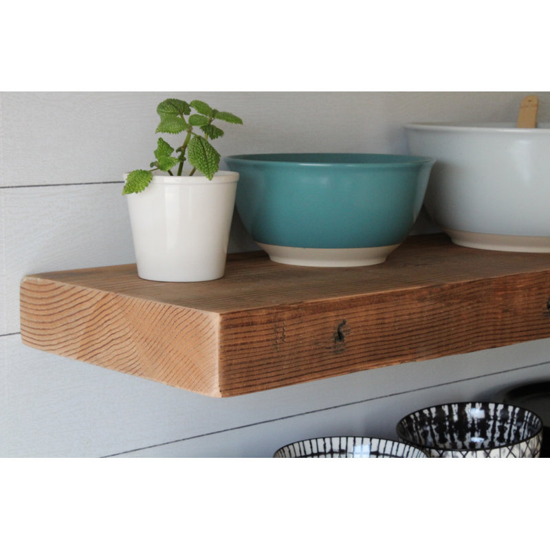 UrbanLegacy Reclaimed Barn Joist Deep Floating Shelves with Low Profile